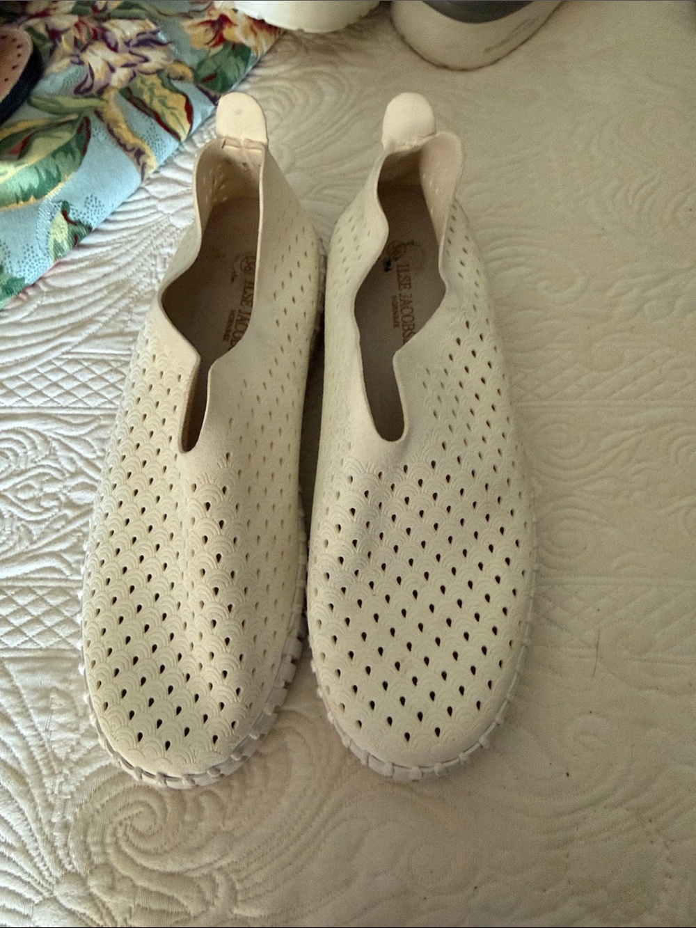Ilse Jacobsen White Perforated Slip-On Sneakers